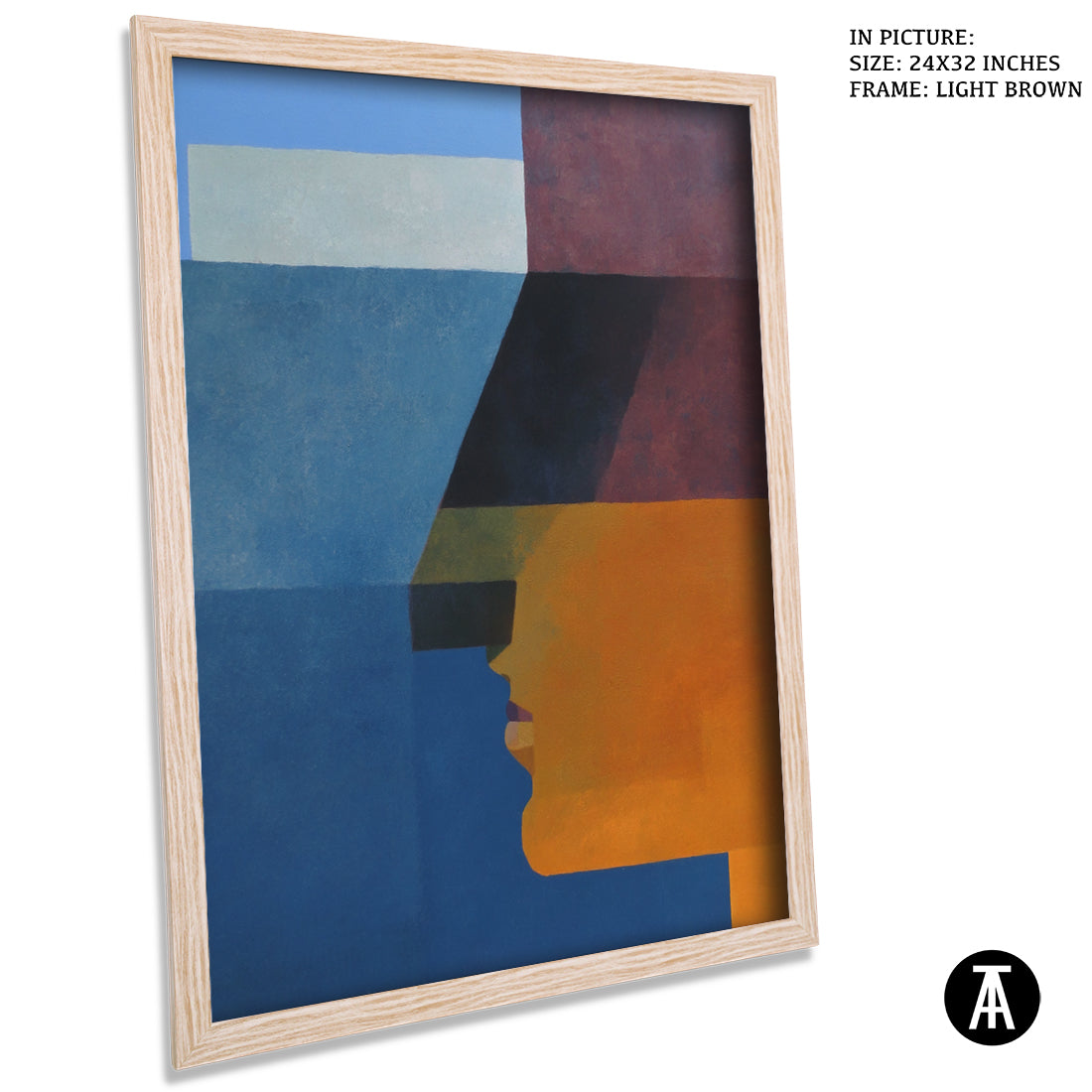 Artwork in Light Brown Frame