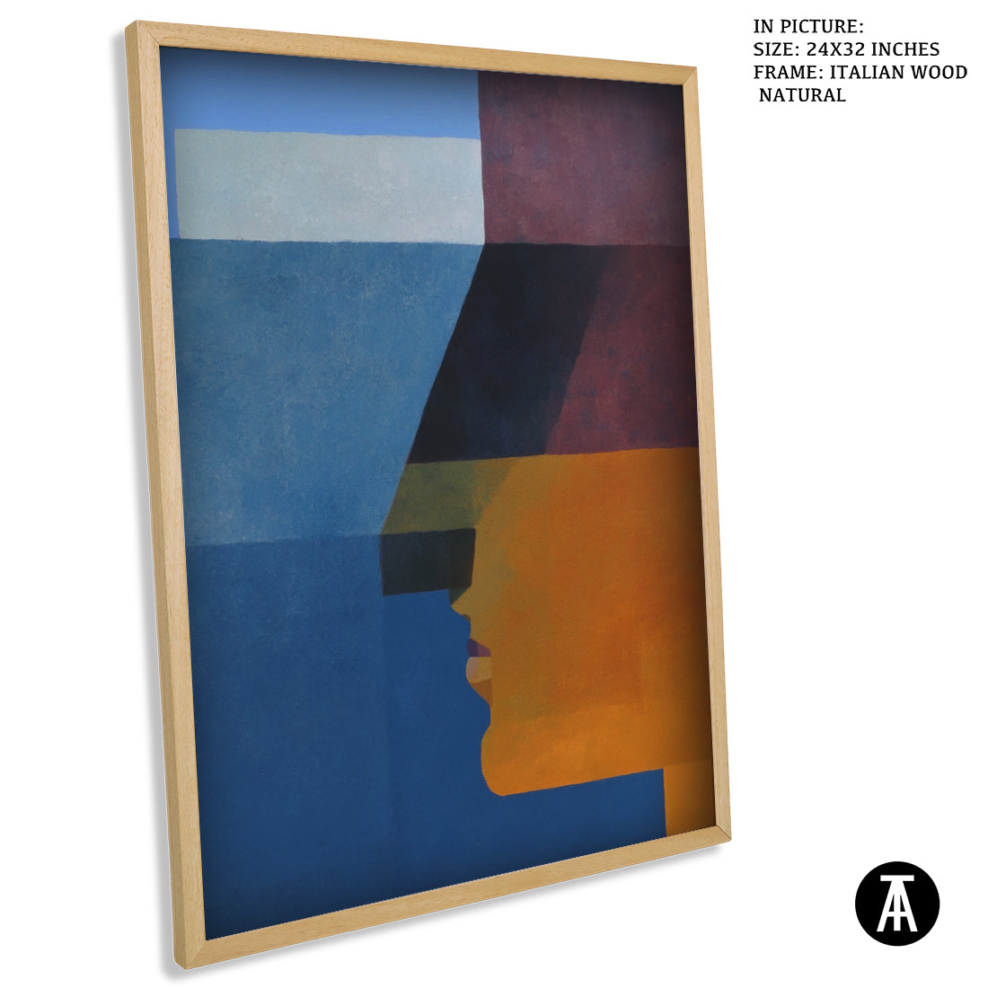 Artwork in Natural Wood Frame