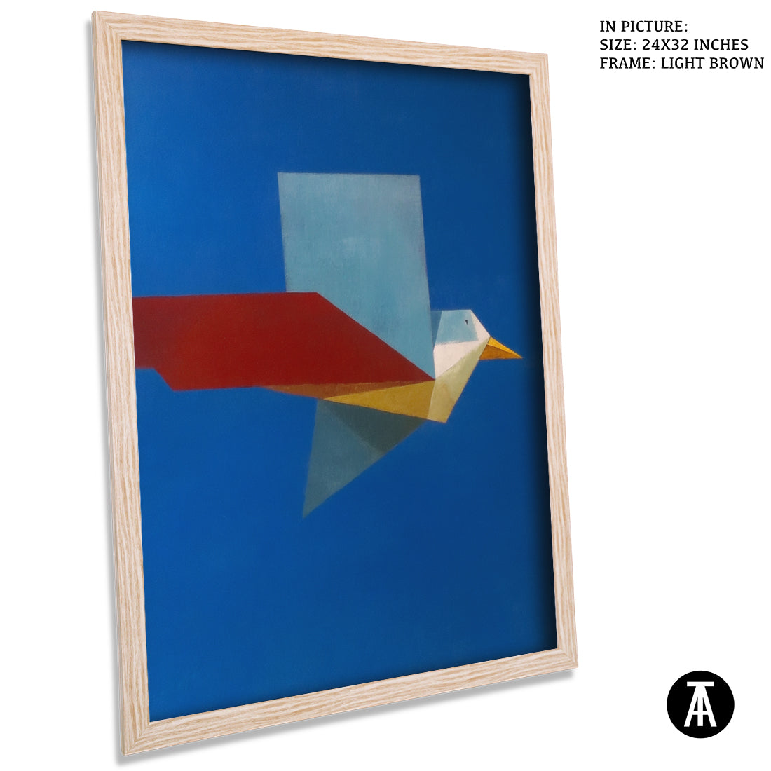 Artwork in Light Brown Frame