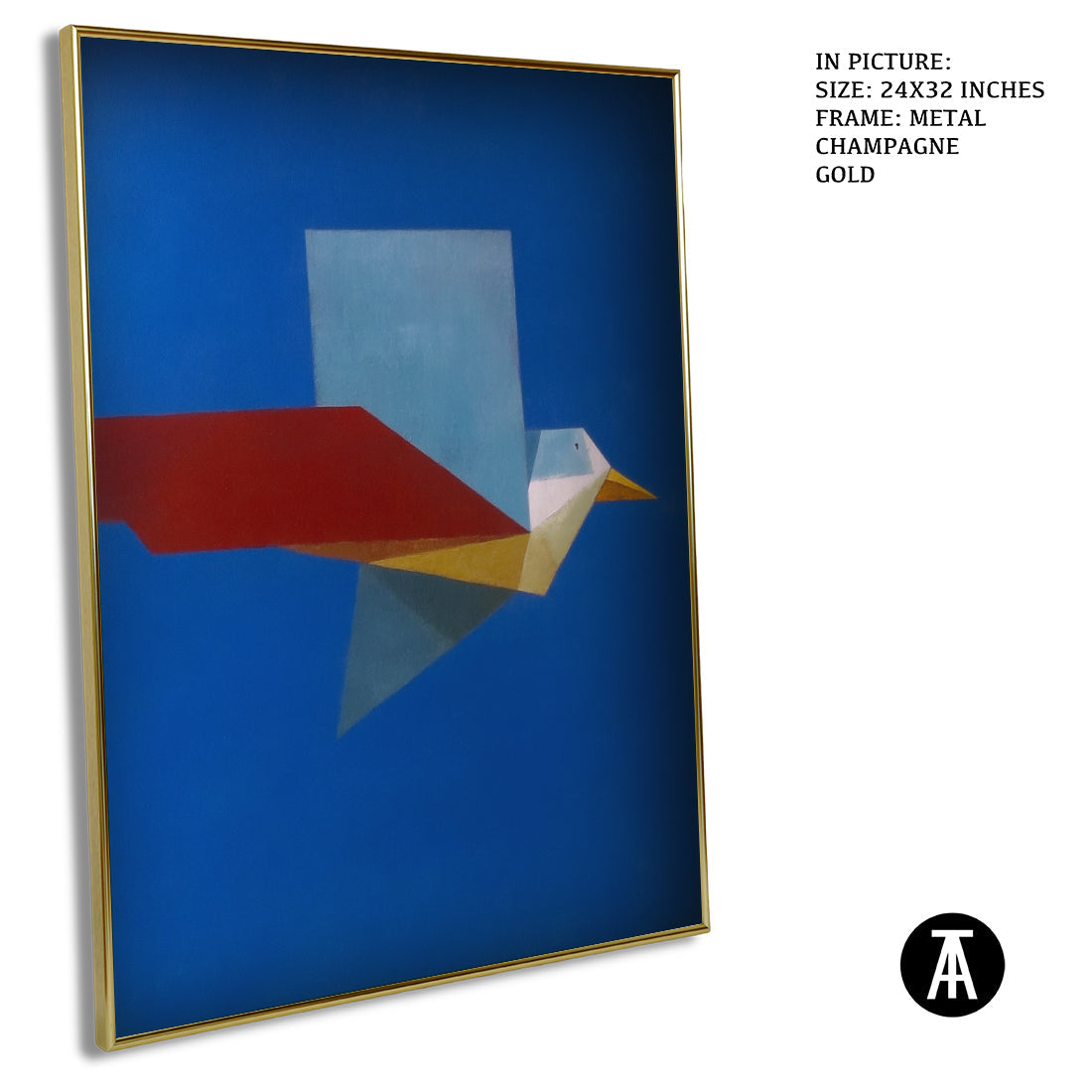 Artwork in Metal Champagne Gold Frame