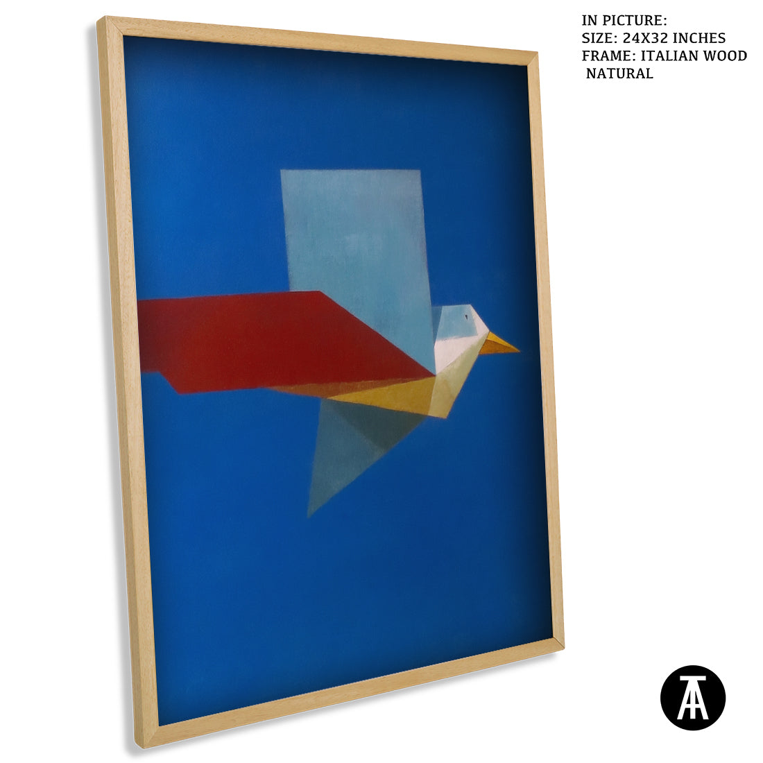 Artwork in Natural Wood Frame