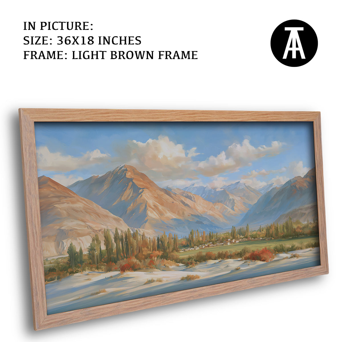 Artwork in Light Brown Frame