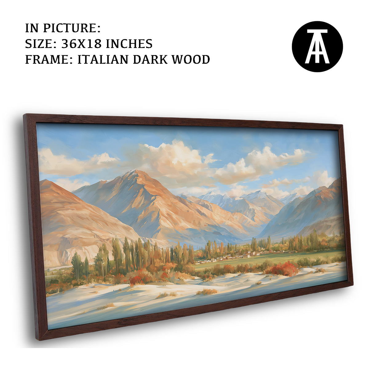 Artwork in Dark Wood Frame