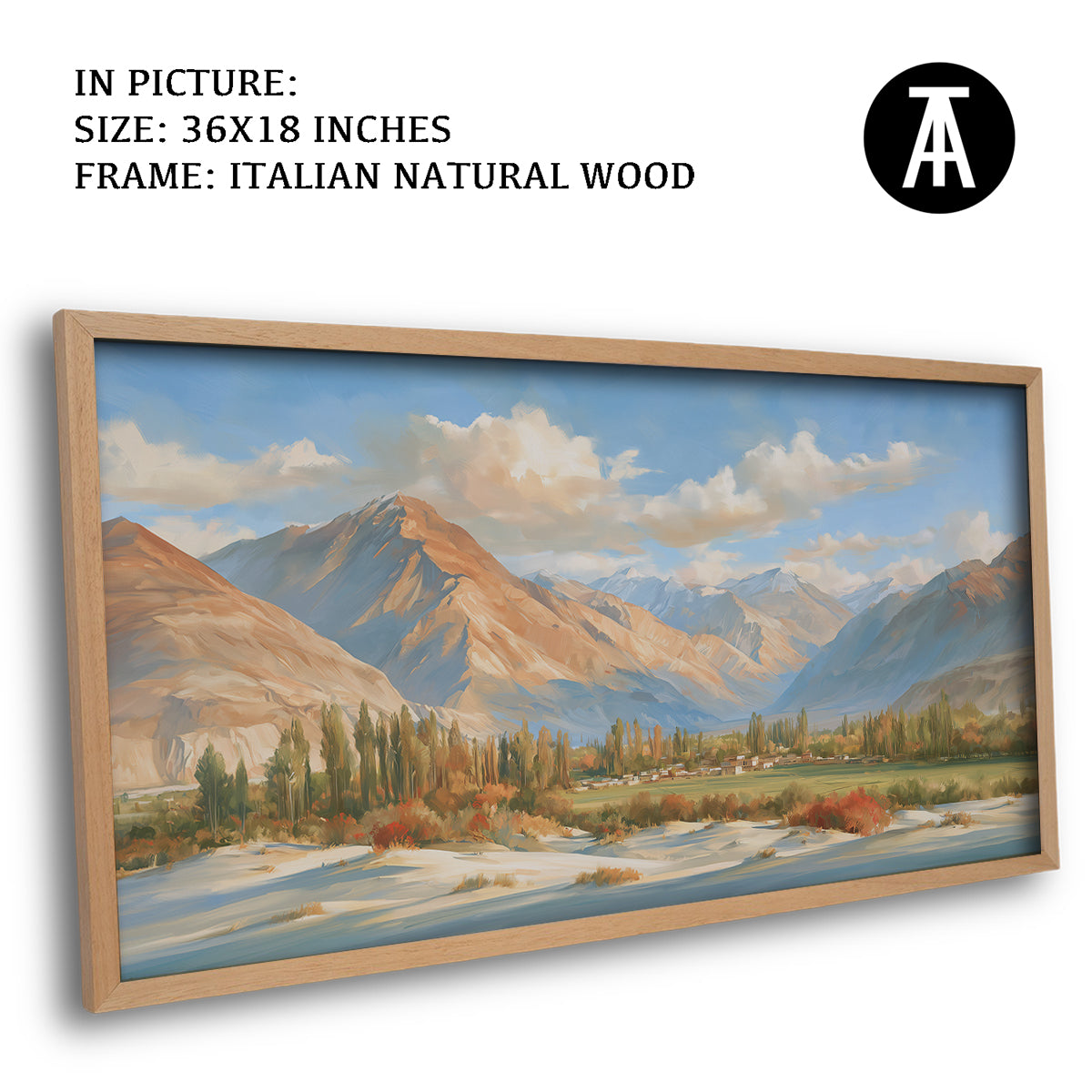 Artwork in Natural Wood Frame