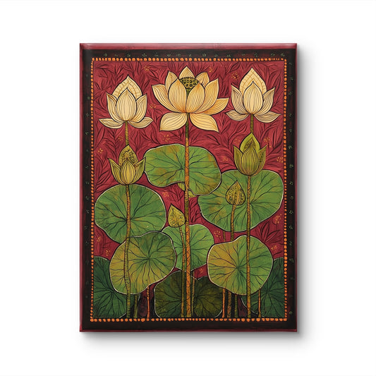 Lotus in Madhubani by Fleurs de la Terre