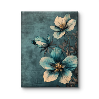 Vintage Turquoise Florals by Fleurs de la Terre