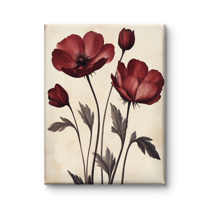 Vintage Crimson Florals by Fleurs de la Terre