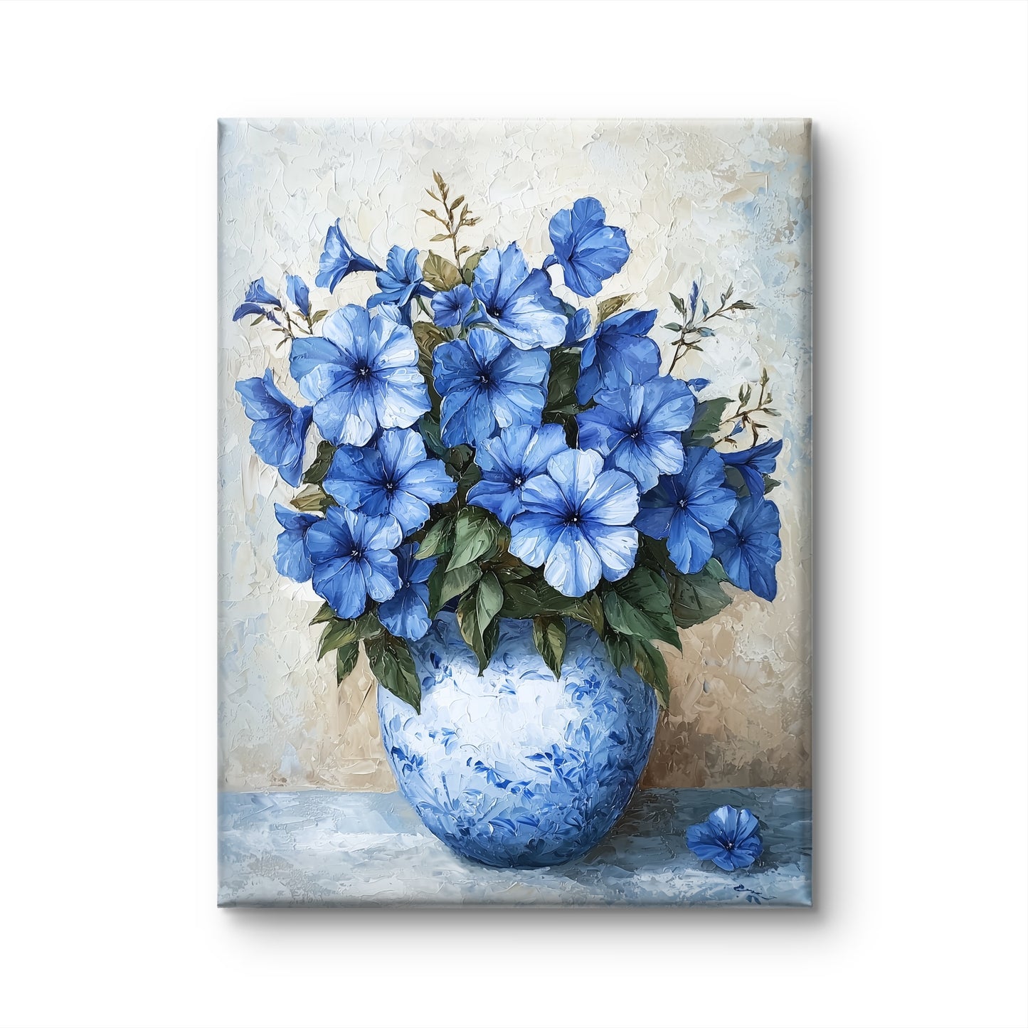 Blue Flowers in a Pot by Fleurs de la Terre