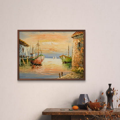 The Port Of Napoli by Toan Minh (Canvas Painting - 40X30 cm)