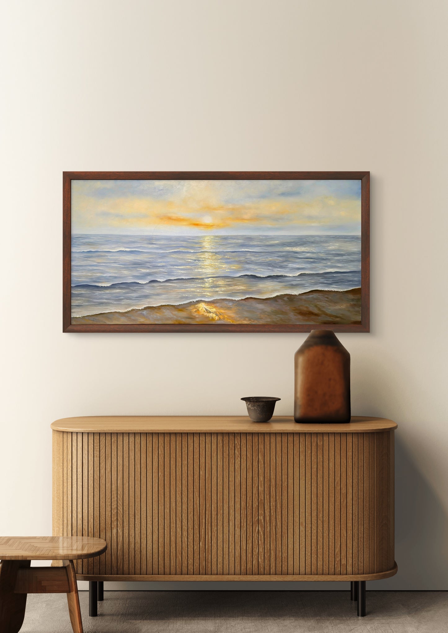 Sunrise On The Beach by Toan Minh (Canvas Painting - 60X120 cm)