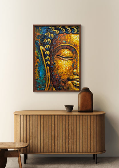 Buddha In Teal by Toan Minh (Canvas Painting - 70X100 cm)