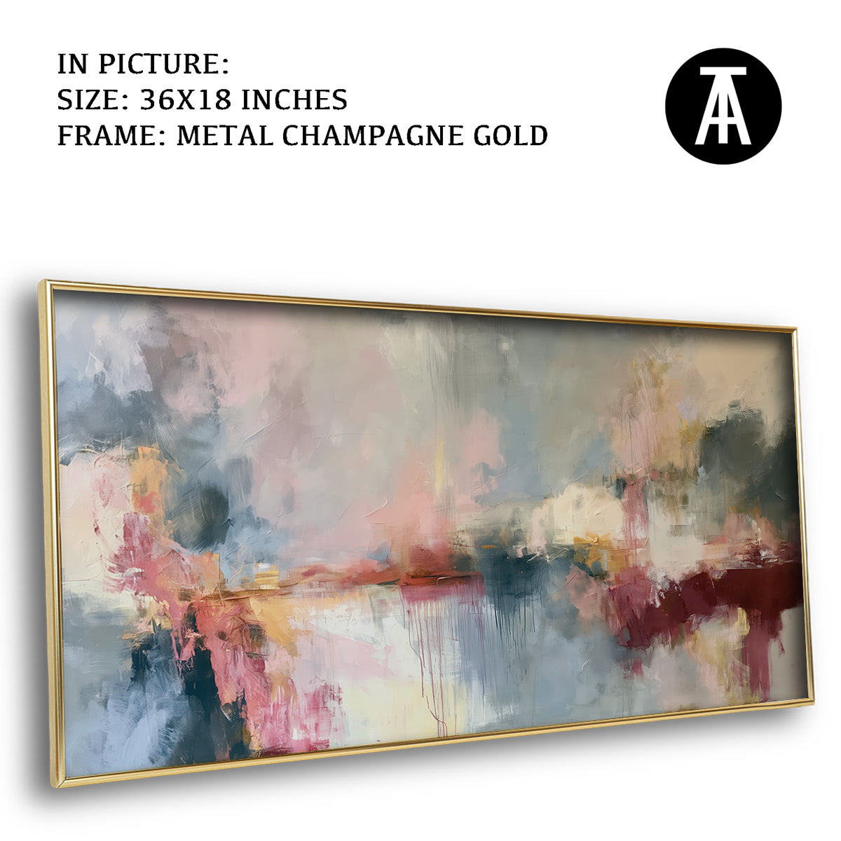 Artwork in Metal Champagne Gold Frame