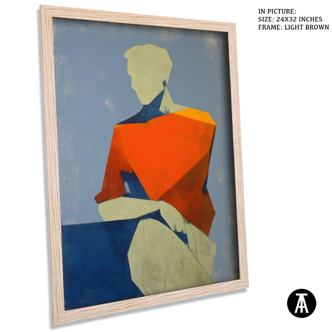 Artwork in Light Brown Frame