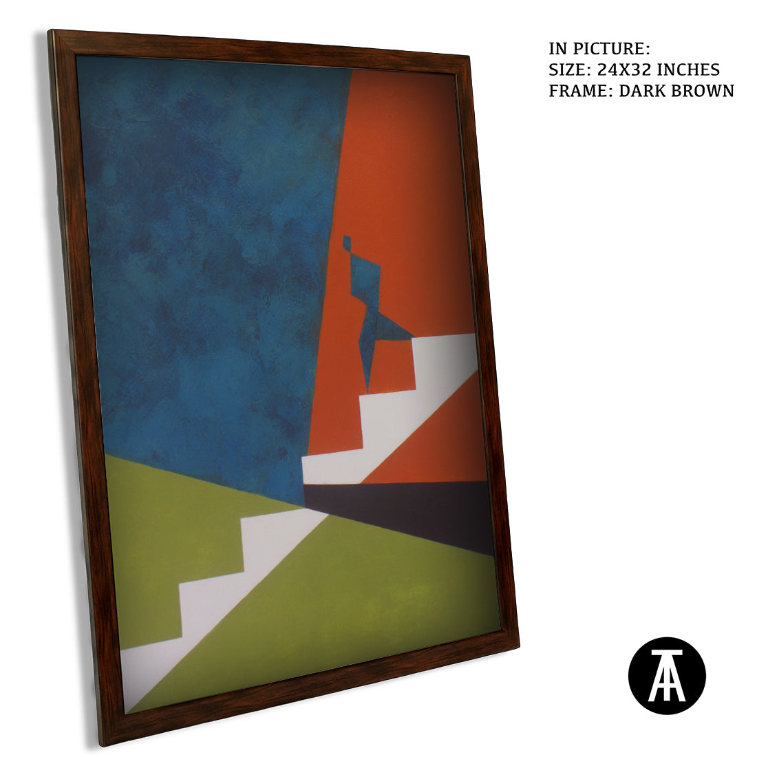 Artwork in Dark Brown Frame