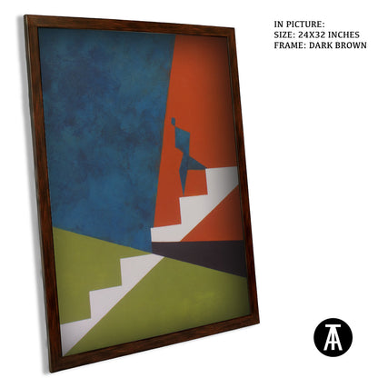 Artwork in Dark Brown Frame