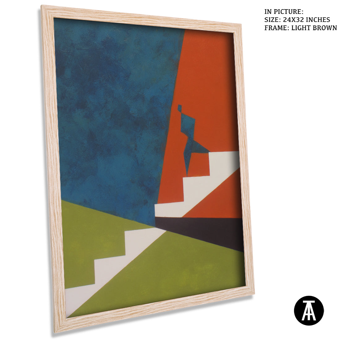 Artwork in Light Brown Frame