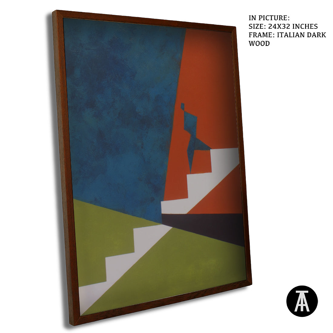 Artwork in Dark Wood Frame