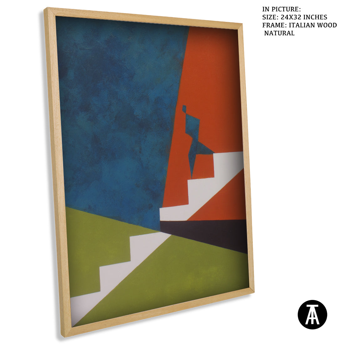 Artwork in Natural Wood Frame