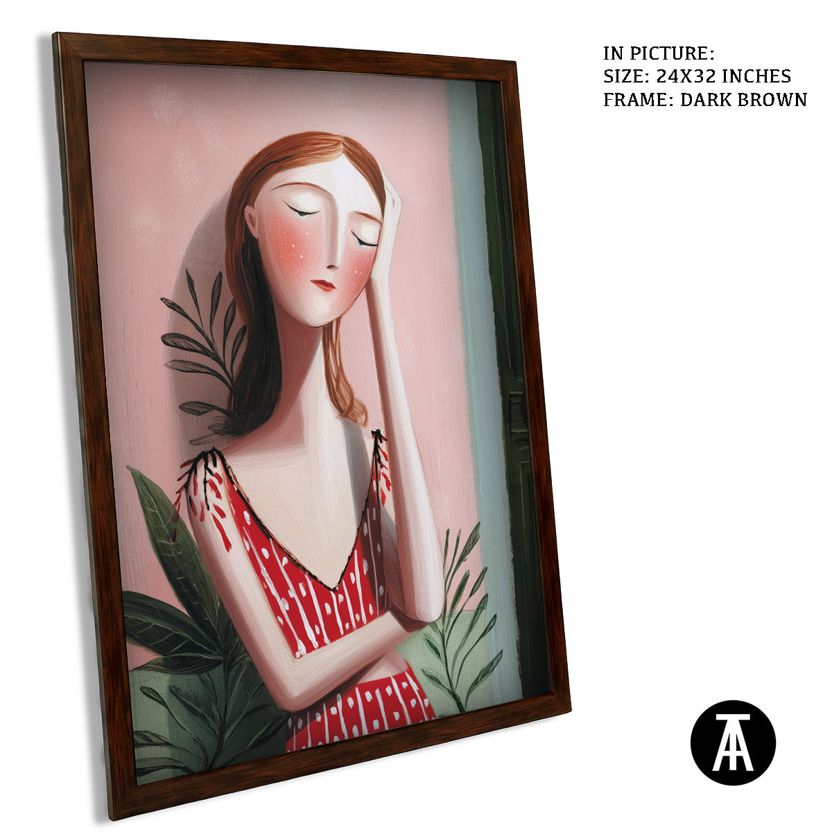 Artwork in Dark Brown Frame