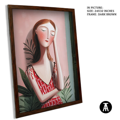 Artwork in Dark Brown Frame