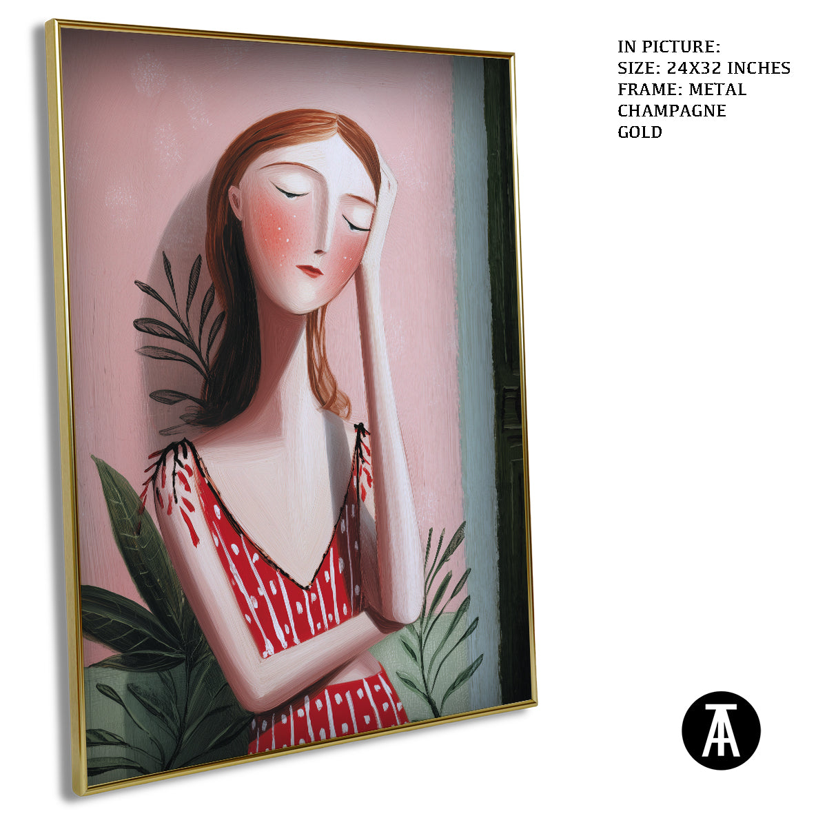 Artwork in Metal Champagne Gold Frame