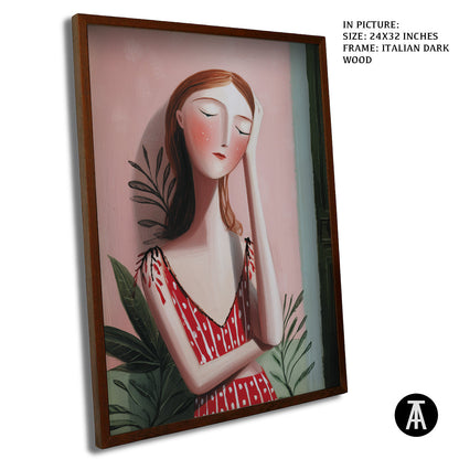 Artwork in Dark Wood Frame