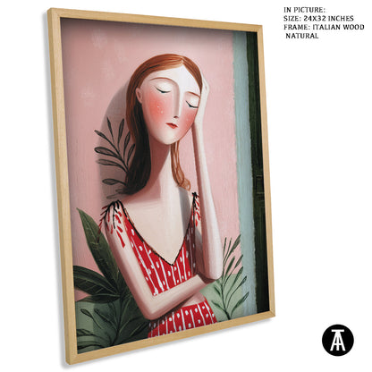 Artwork in Natural Wood Frame