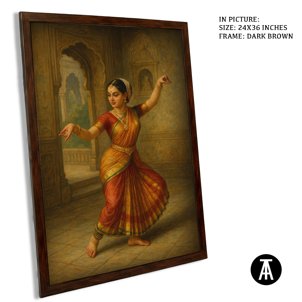 Artwork in Dark Brown Frame