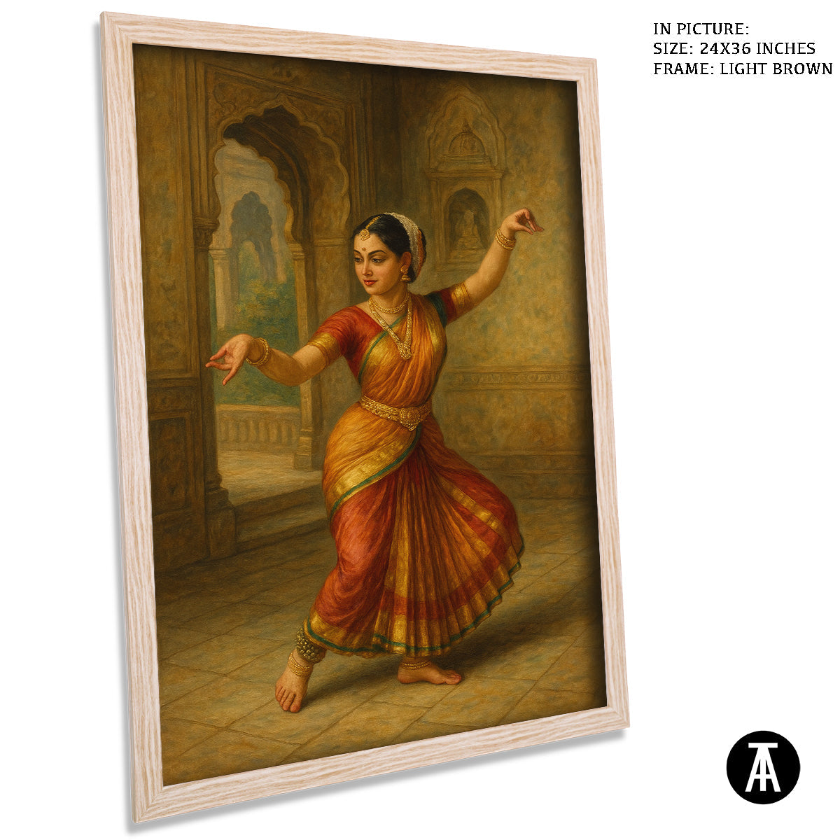 Artwork in Light Brown Frame