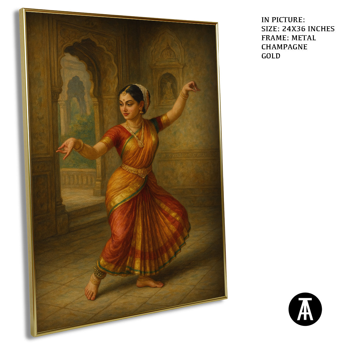 Artwork in Metal Champagne Gold Frame