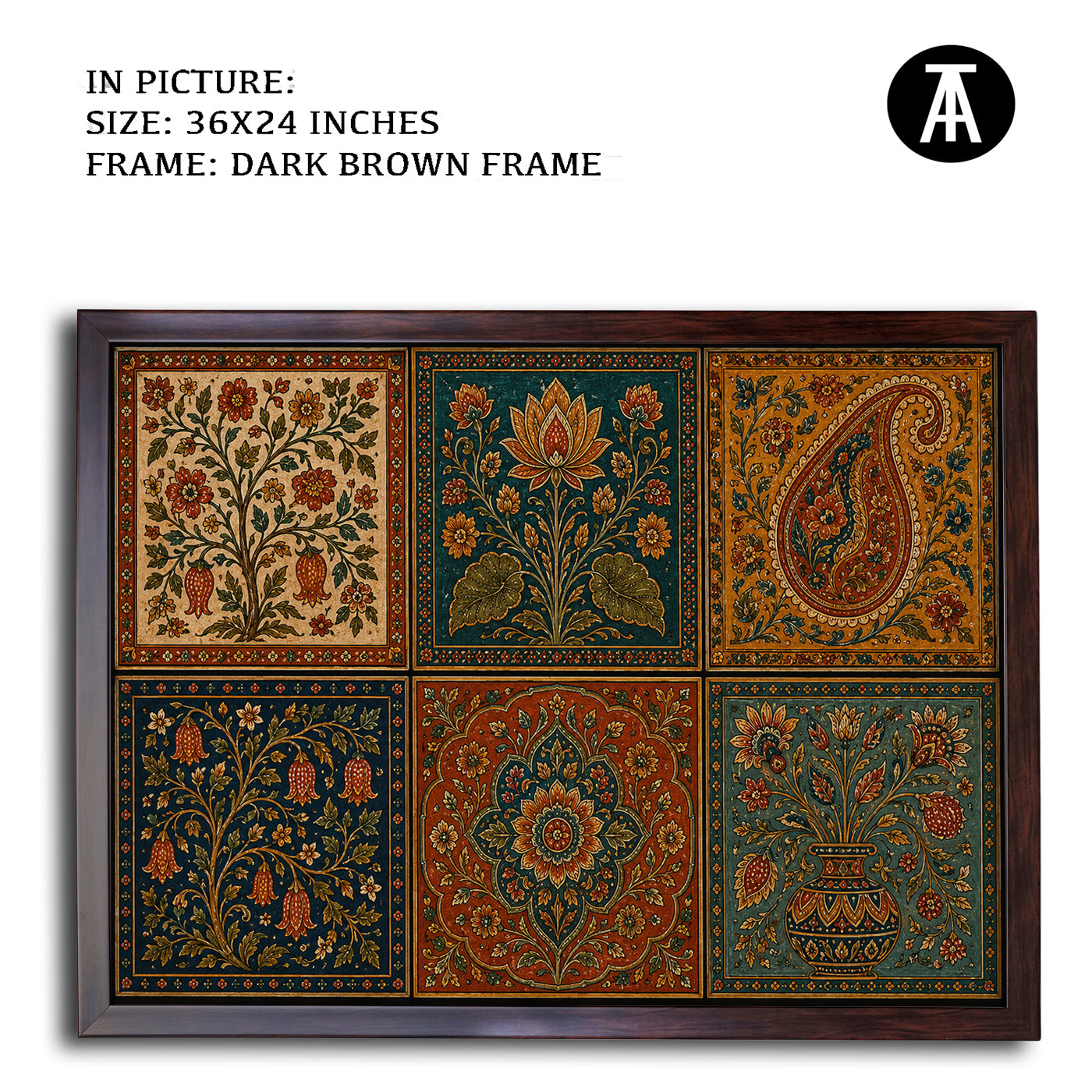 Artwork in Dark Brown Frame