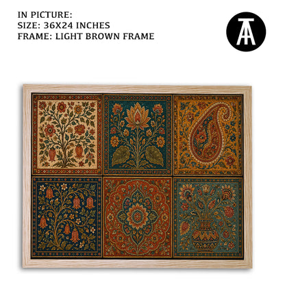 Artwork in Light Brown Frame