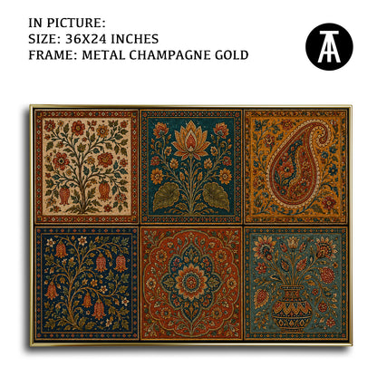 Artwork in Metal Champagne Gold Frame