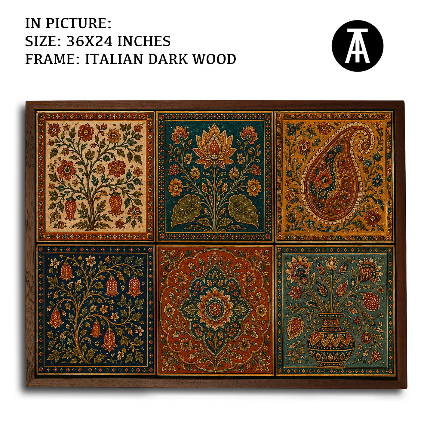Artwork in Dark Wood Frame