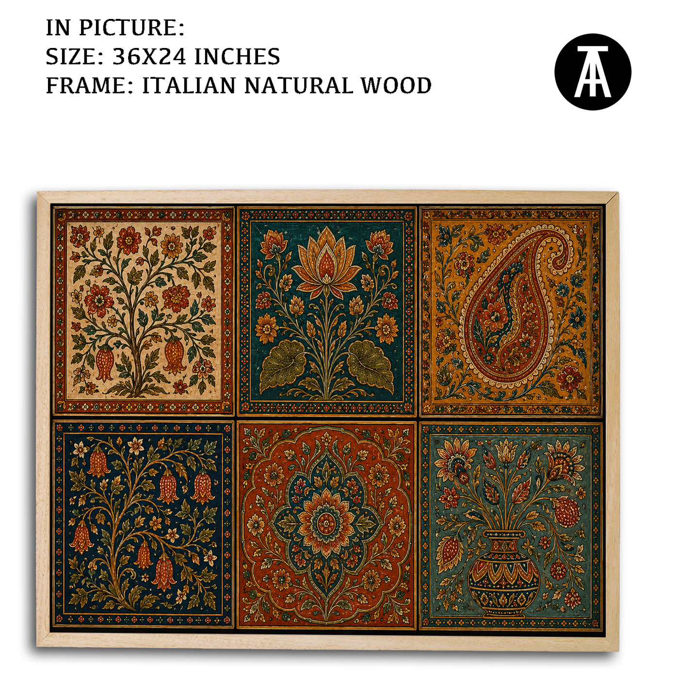 Artwork in Natural Wood Frame