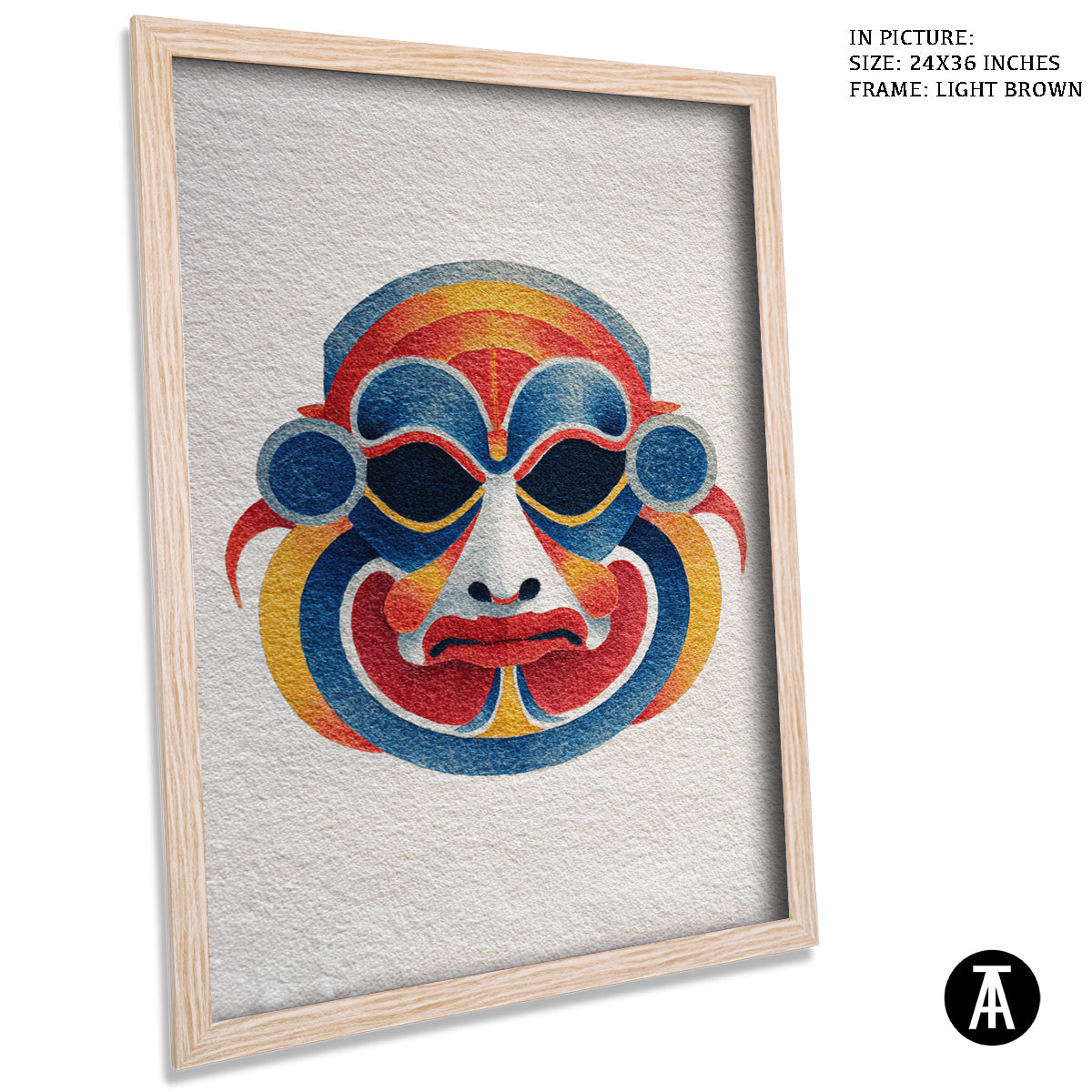 Artwork in Light Brown Frame