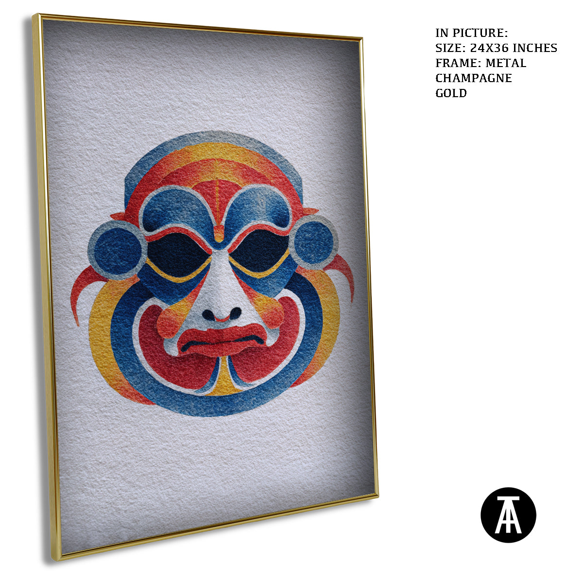 Artwork in Metal Champagne Gold Frame