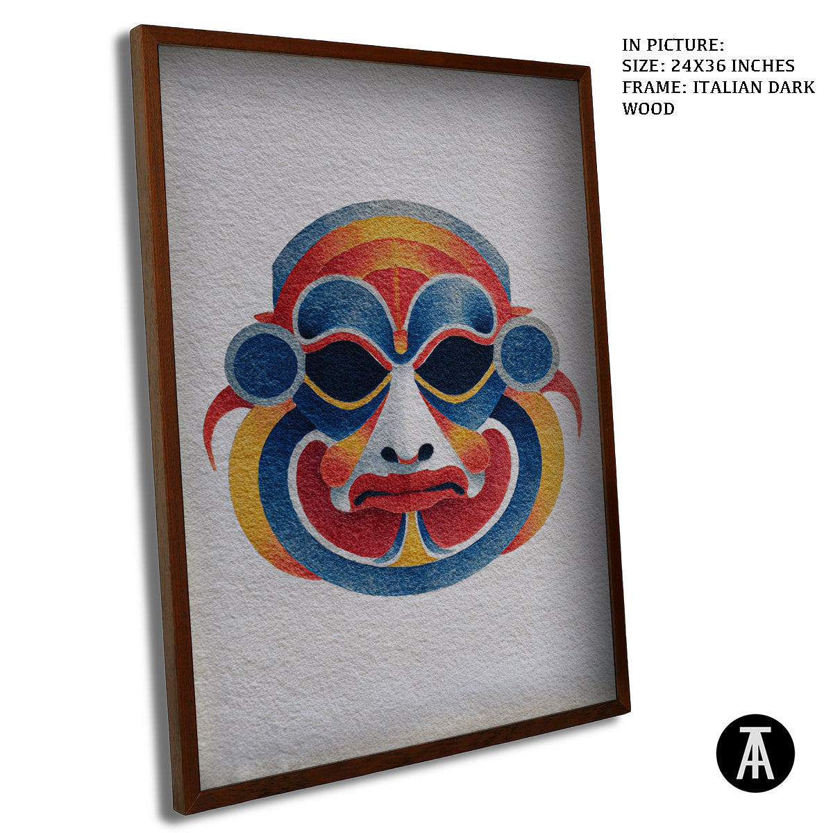 Artwork in Dark Wood Frame