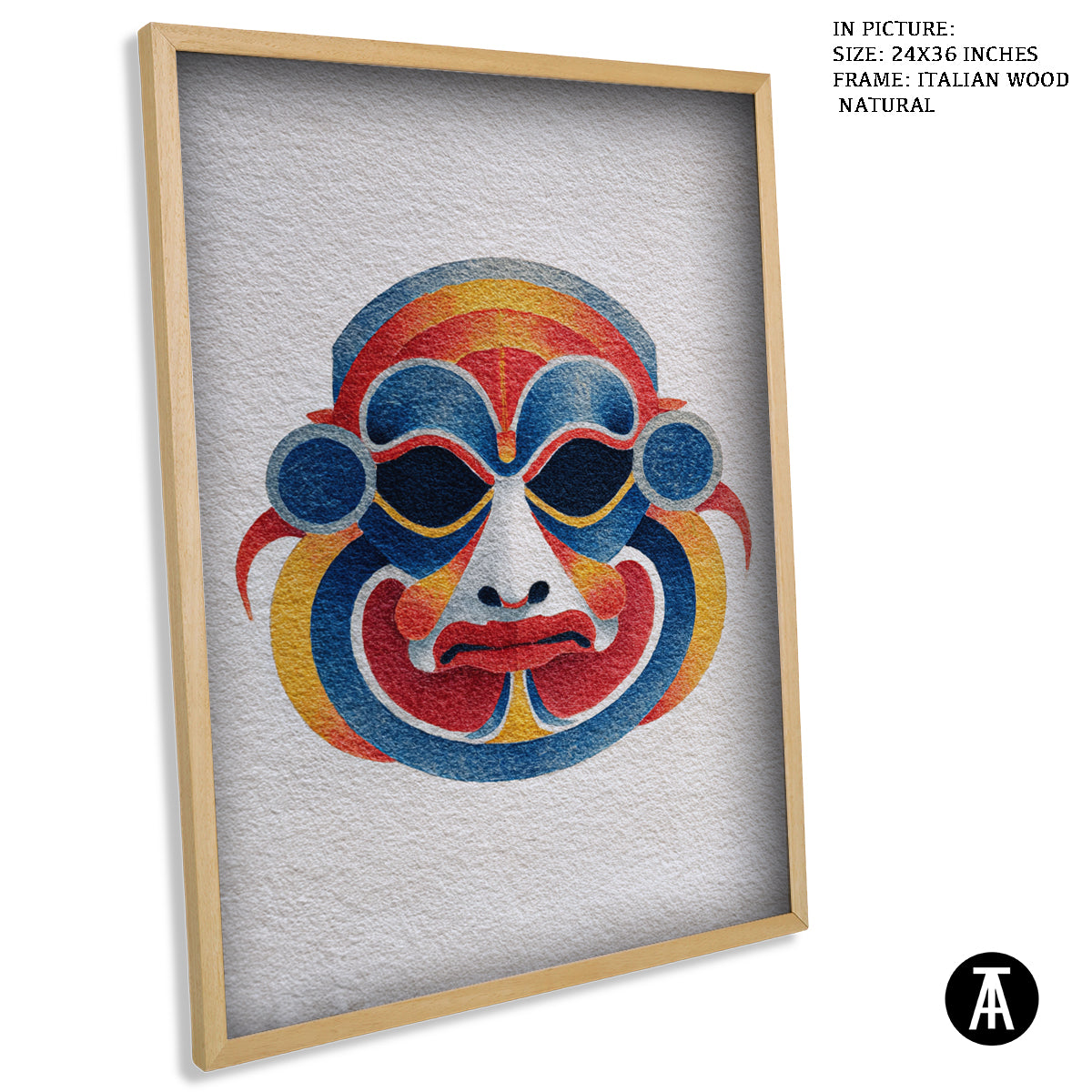 Artwork in Natural Wood Frame