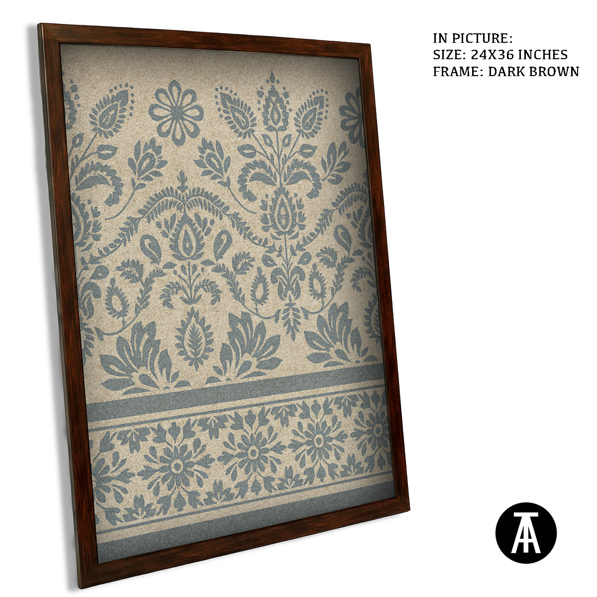 Artwork in Dark Brown Frame