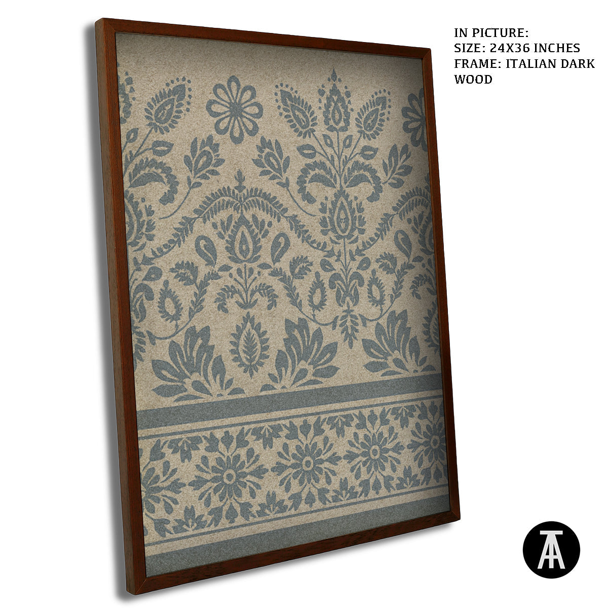 Artwork in Dark Wood Frame