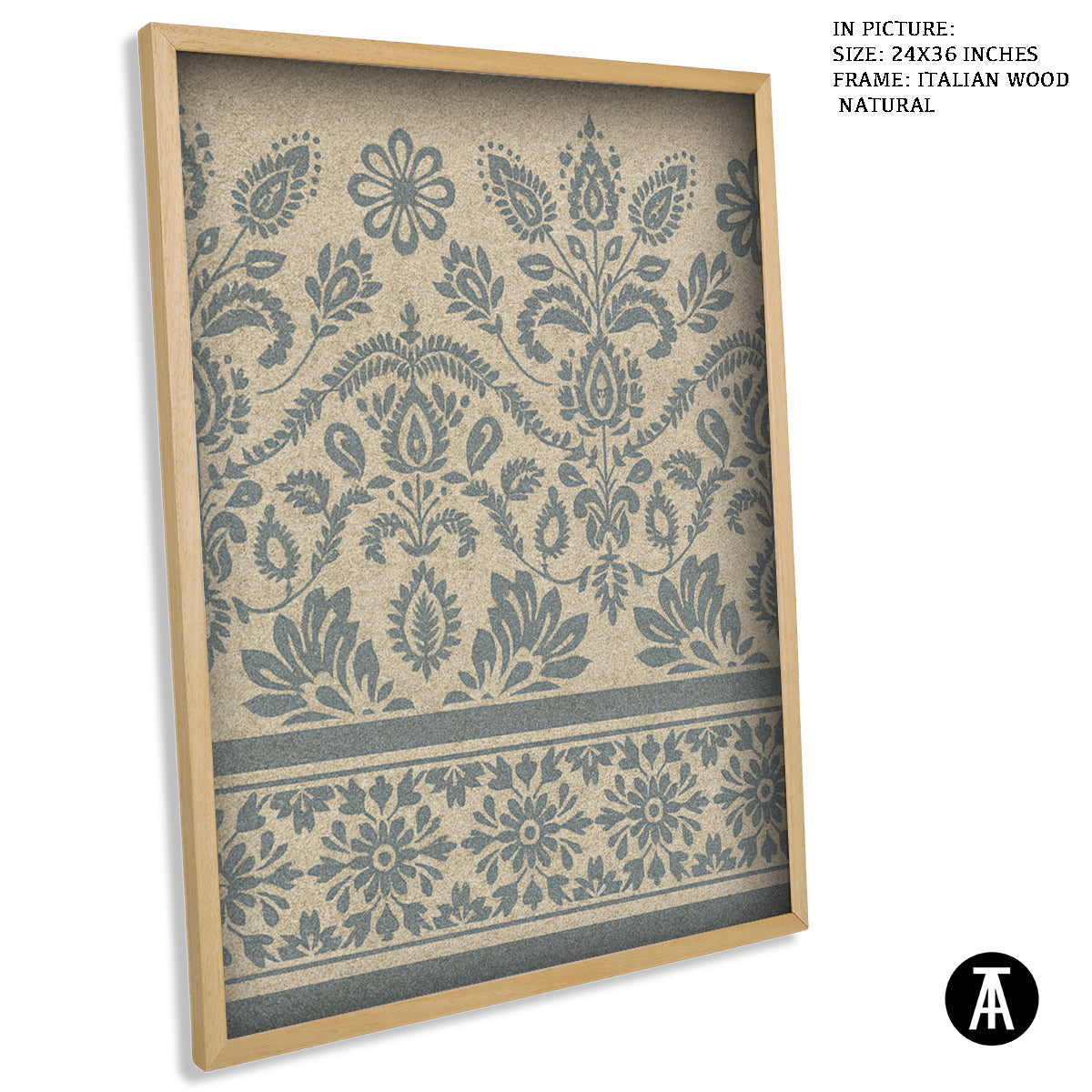 Artwork in Natural Wood Frame