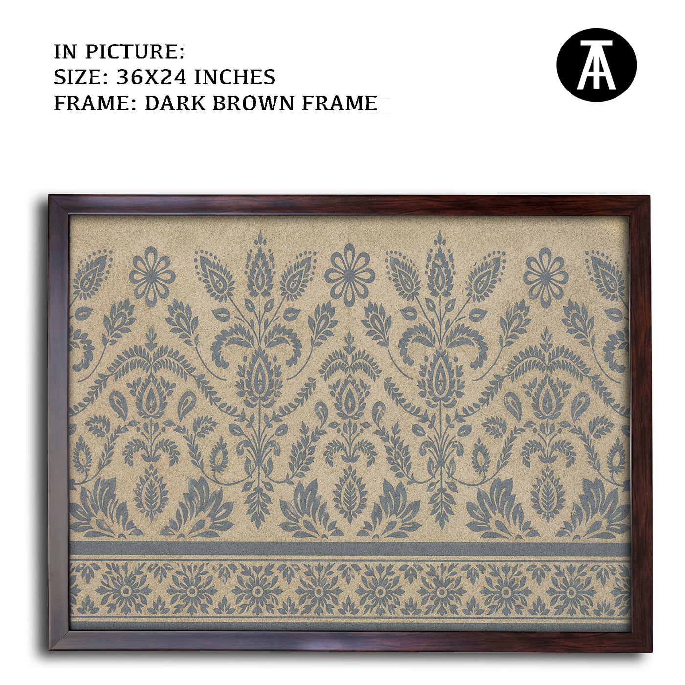 Artwork in Dark Brown Frame