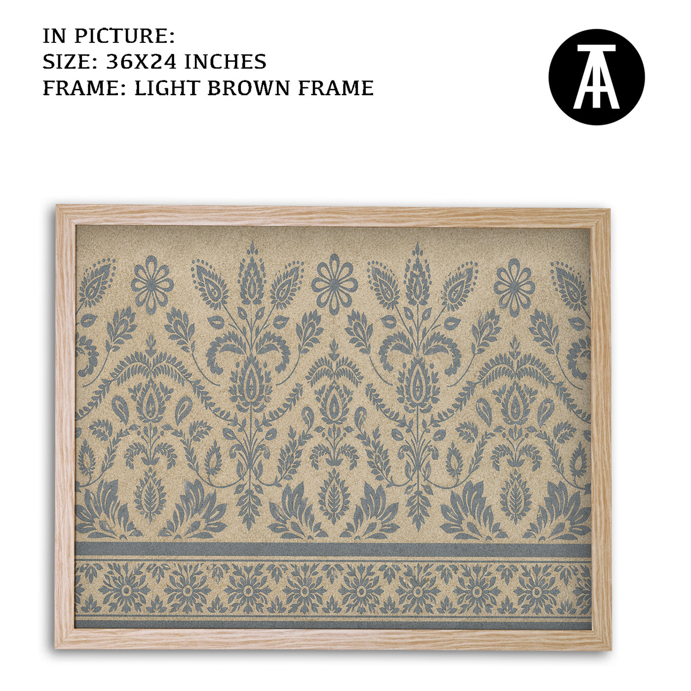 Artwork in Light Brown Frame