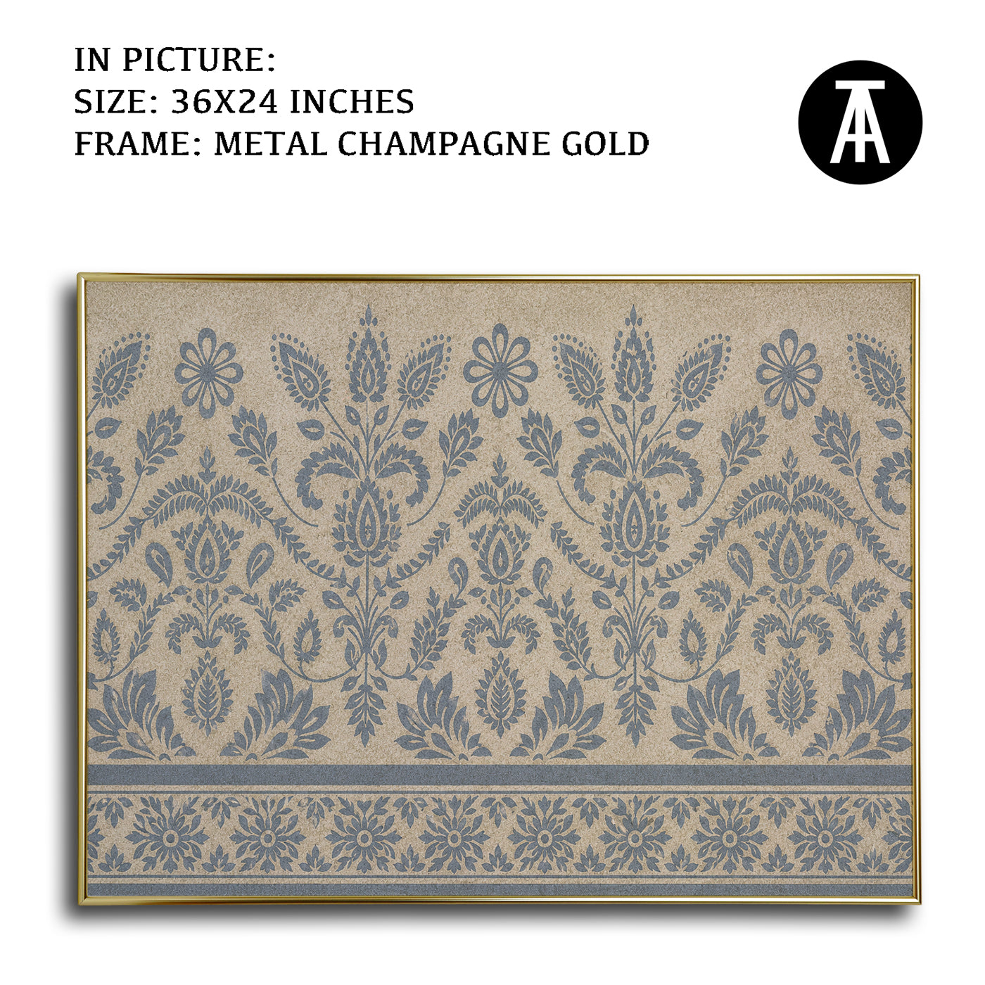Artwork in Metal Champagne Gold Frame