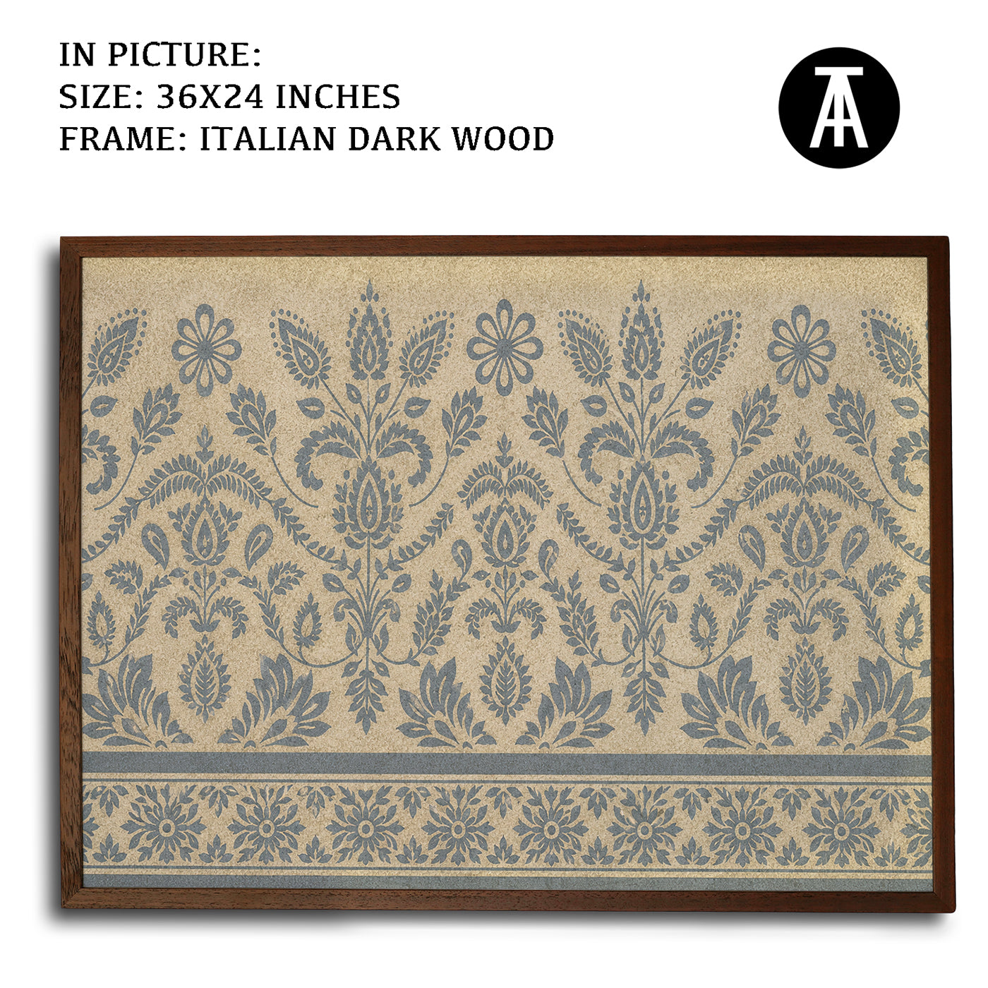 Artwork in Dark Wood Frame
