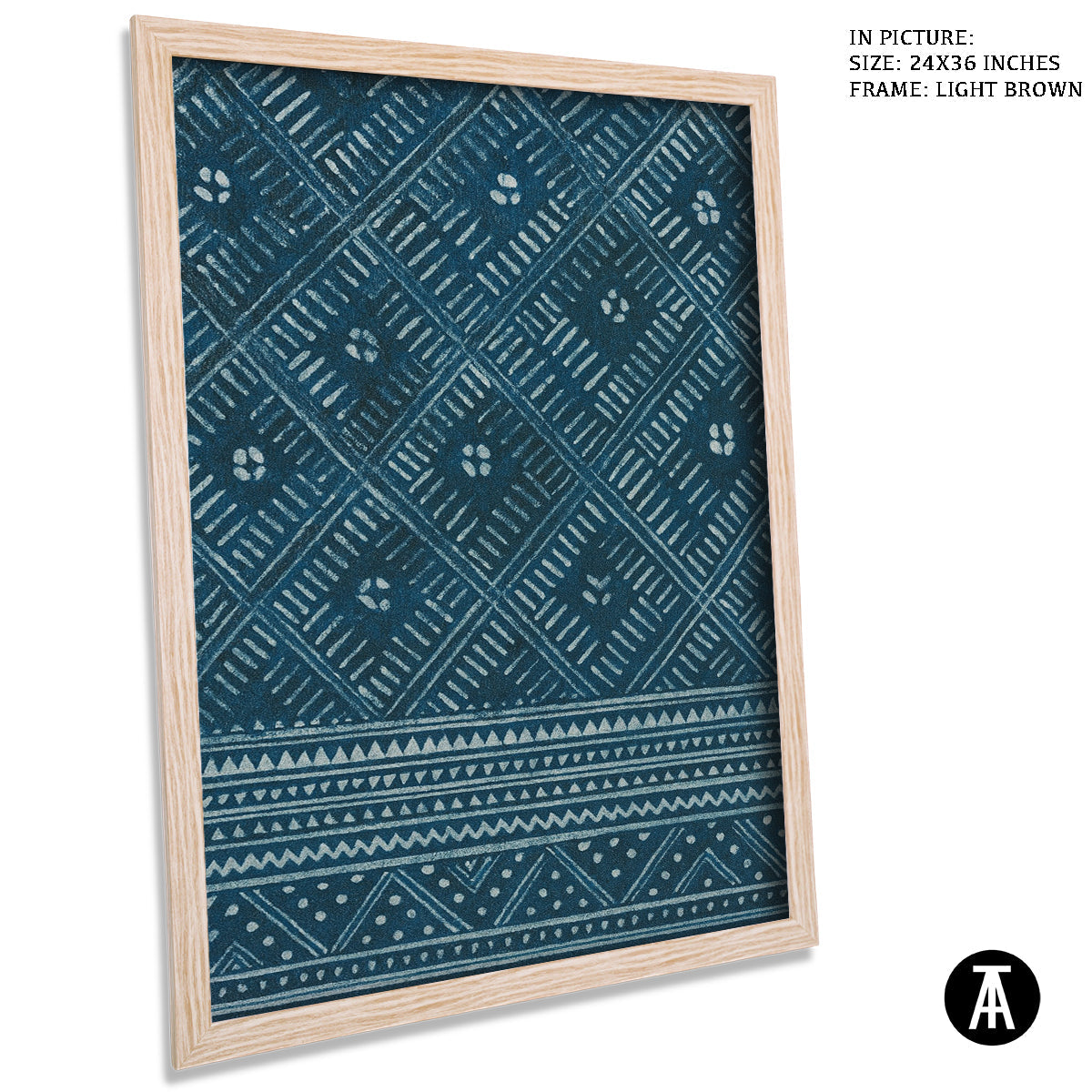 Artwork in Light Brown Frame