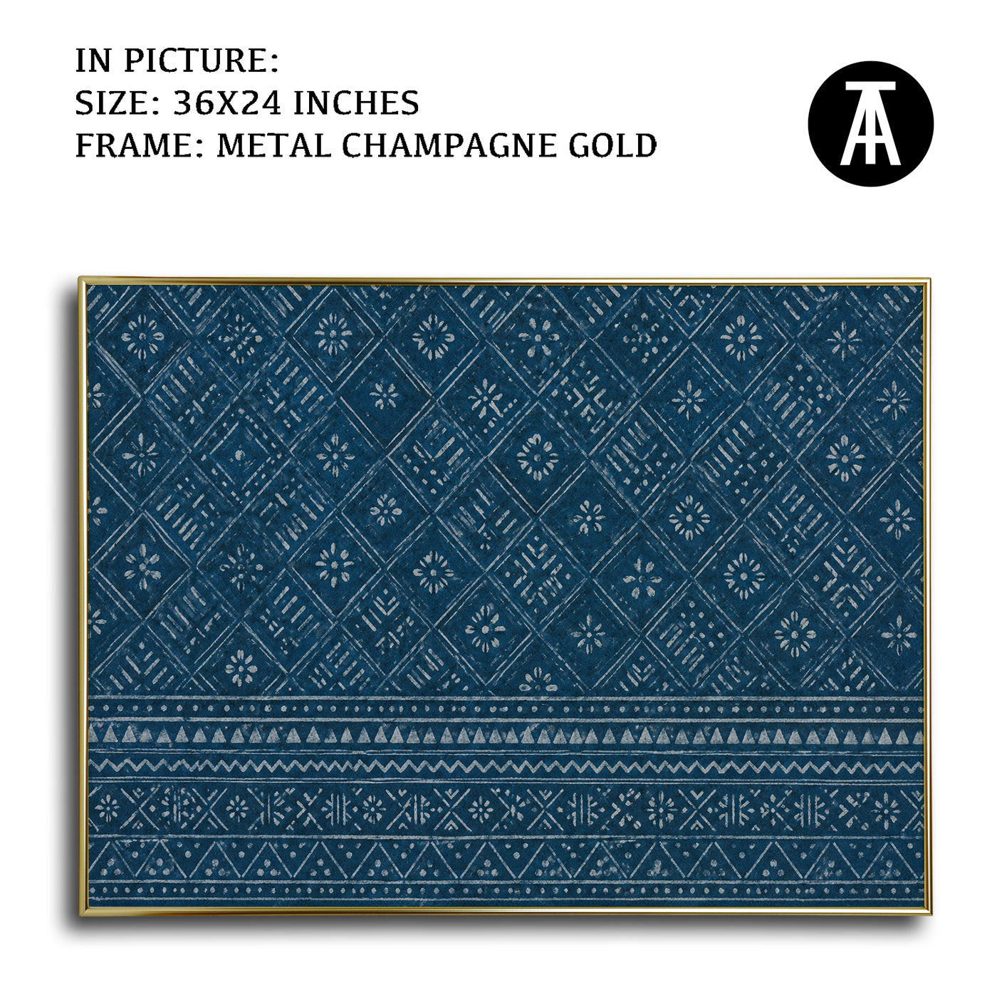 Artwork in Metal Champagne Gold Frame