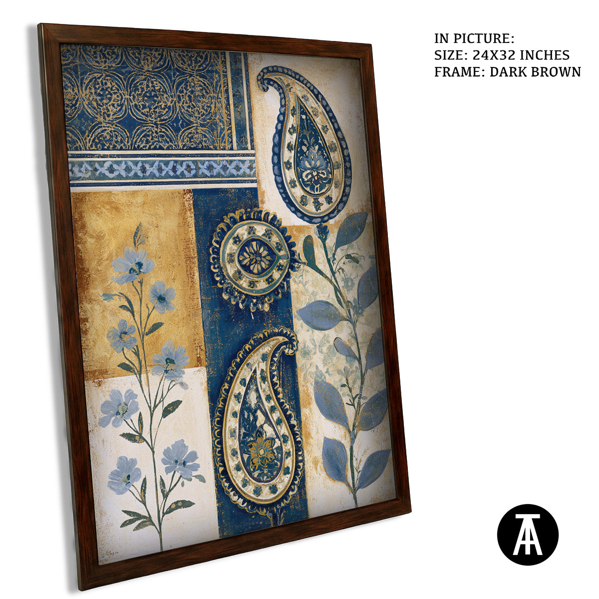 Artwork in Dark Brown Frame