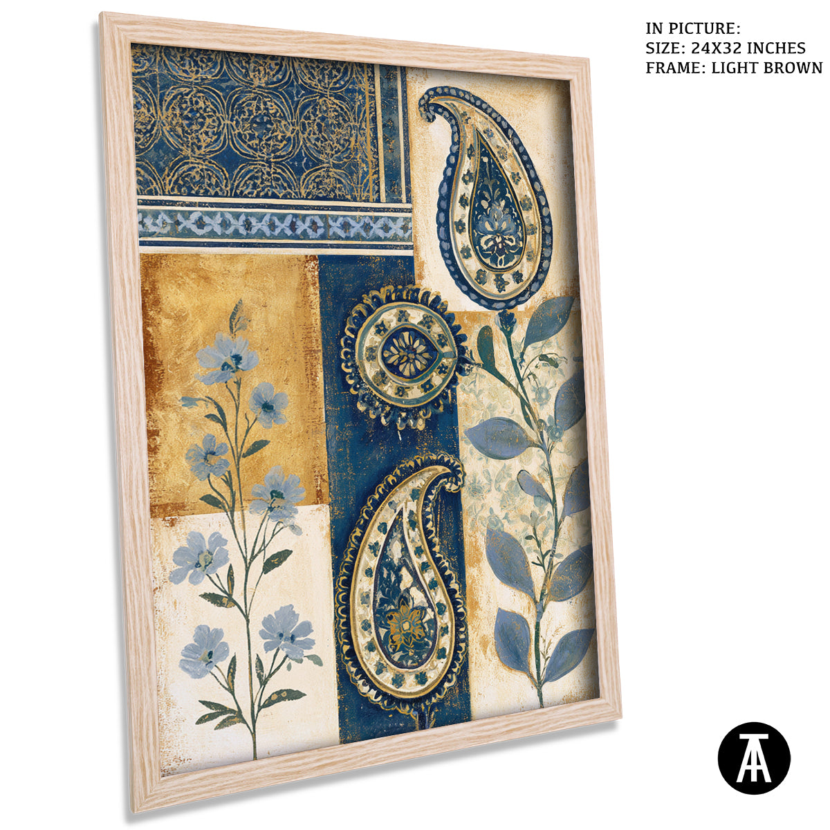 Artwork in Light Brown Frame